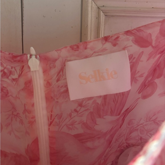 Selkie x Free People French Puff pink babydoll toile floral organza mini dress - Picture 11 of 12